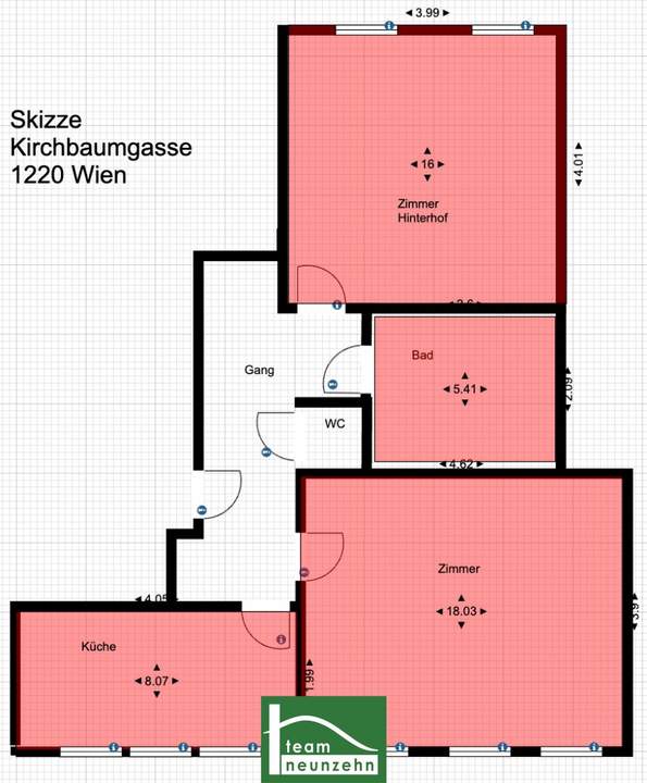 Großzügige 2-Zimmer Wohnung (etwas abgewohnt). WG-geeignet. Studentenhit, Pendler etc.
