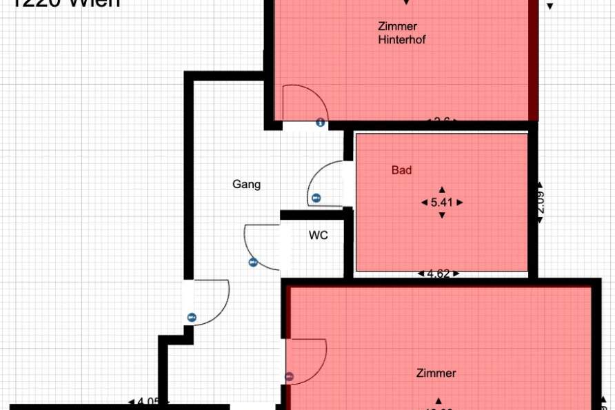 Großzügige 2-Zimmer Wohnung (etwas abgewohnt). WG-geeignet. Studentenhit, Pendler etc., Wohnung-miete, 872,00,€, 1120 Wien 12., Meidling
