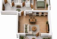 Toll aufgeteiltes, gemütliches 38 m2 Mietappartment (1.5 Zimmer) mit Loggia in St. Pölten