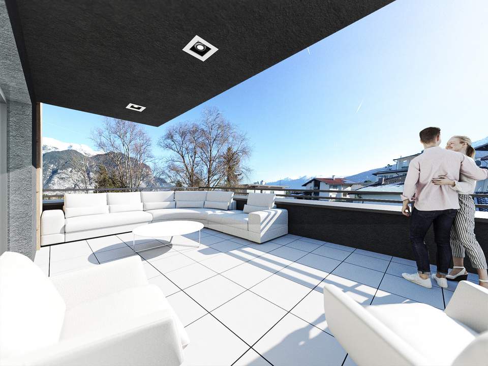 Neubau Dachgeschossjuwel mit Panoramablick, 4 Zimmern und großzügiger Terrasse in Oberperfuss!