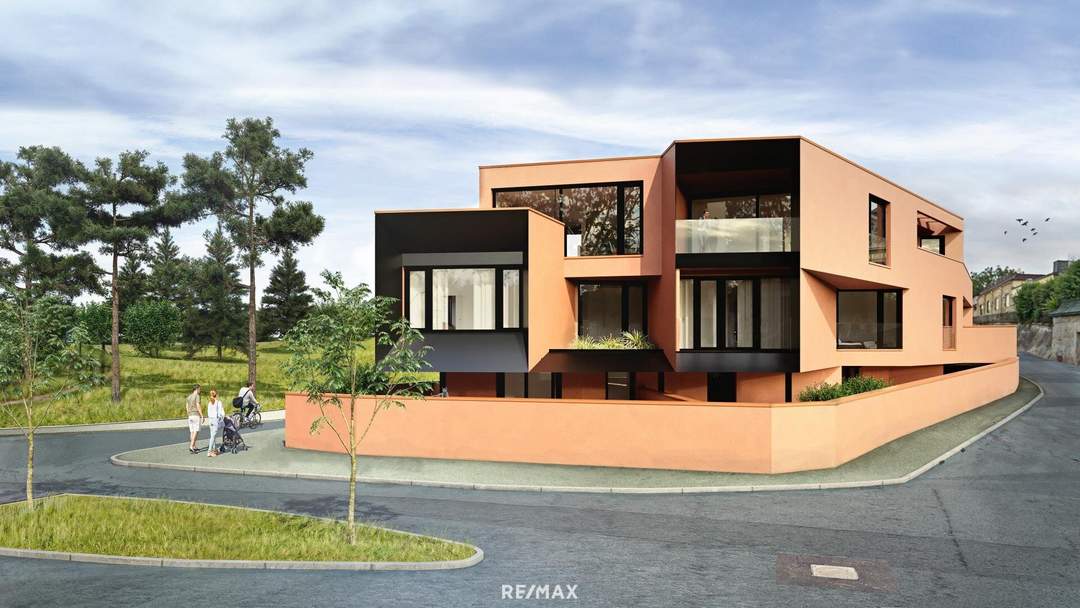 Erstbezug-Doppelhaushälften in Schwechat mit Luxus-Ausstattung und Panoramablick über den Felmeyergarten. Grünruhelage mit sehr guter Infrastruktur in Gehweite