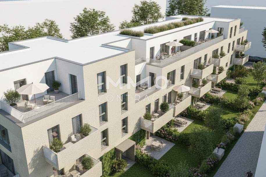 Moderne 4-Zi-EG-Wohnung mit Garten, Terrasse und Garage in 1220 Wien – Erstbezug!, Wohnung-kauf, 236.500,€, 1220 Wien 22., Donaustadt