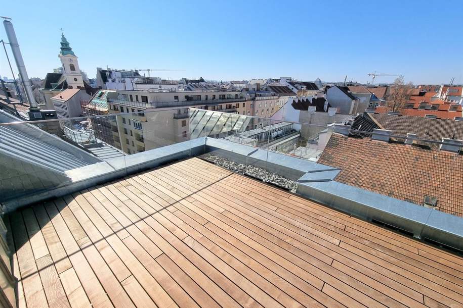 PENTHOUSE-MAISONETTE mit ROOFTOP-Terrasse - MEGA Ausblick!! AB FEBRUAR 2026!!, Wohnung-miete, 2.499,00,€, 1070 Wien 7., Neubau