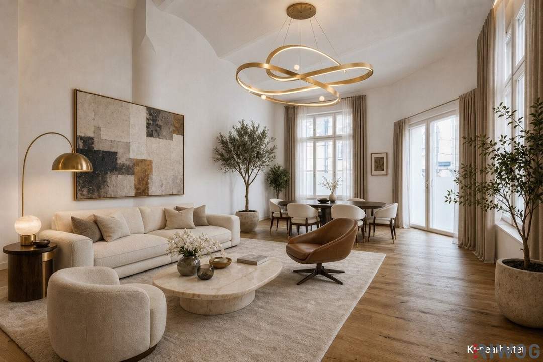 BALKON UND ÜBER 4 METER RAUMHÖHE II PRESTIGE UND ELEGANZ II WOHNEN IM DENKMALGESCHÜTZEN MÖDLINGER STADTJUWEL II FUSSGÄNGERZONE