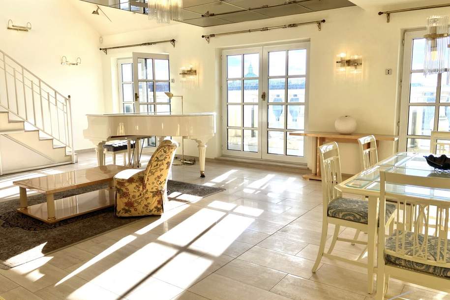 Beste Adresse! Helle Maisonette Wohnung mit Balkon, Wintergarten und Terrasse mit Blick zum Stephansdom, Wohnung-miete, 3.700,00,€, 1010 Wien 1., Innere Stadt