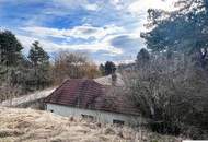 Traumgrund neben dem Wald mit sanierungsbedürftigem Althausbestand