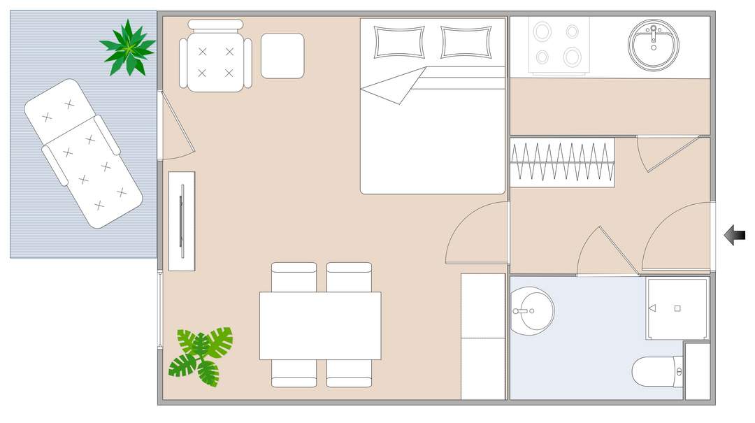 Gemütliche 1-Zimmer-Wohnung mit Balkon im 1. Stock
