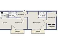 Helle 3-Zimmer Wohnung mit 2 Balkonen und Garagenplatz