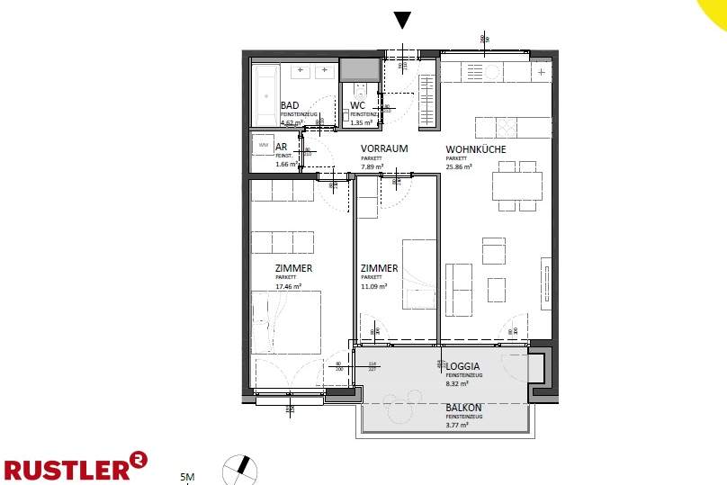3 Zimmerwohnung mit Blick in den ruhigen Innenhof - nähe Hauptbahnhof, Wohnung-kauf, 364.000,€, 1100 Wien 10., Favoriten