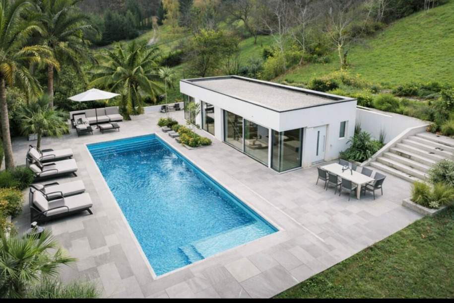Zwei Reihenhäuser mit großem Grundstück & Pool – Rohbauprojekt mit viel Potenzial, Haus-kauf, 98.000,€, 3433 Tulln