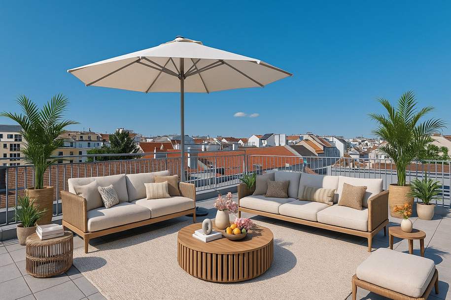 PENTHOUSE mit traumhafter DACHTERRASSE! Geschmackvoller 3-Zimmer-Erstbezug mit direktem Liftzugang, Wohnung-kauf, 1.890.000,€, 1050 Wien 5., Margareten