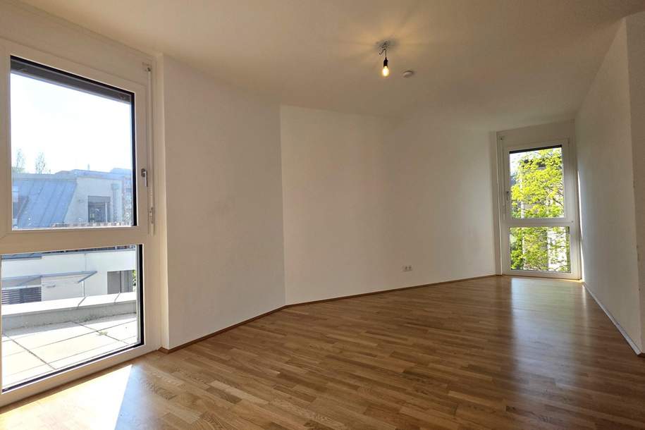 Coole 2-Zi-DG-Wohnung mit kl. Terrasse in ruhiger Lage, Wohnung-miete, 1.116,86,€, 1110 Wien 22., Donaustadt