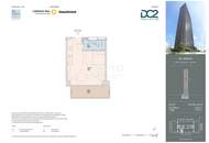Abendgold über Wien: 33. Etage West-Studio im DC2 Tower mit 10 m² Loggia