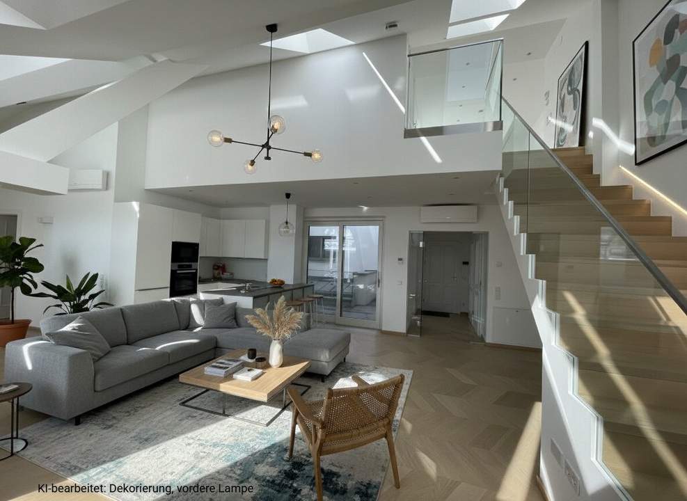 4 Zimmer-Maisonetten-Wohnung mit einer Terrasse und eigenem Studio im Oberbereich mit separatem zusätzlichem Eingang!