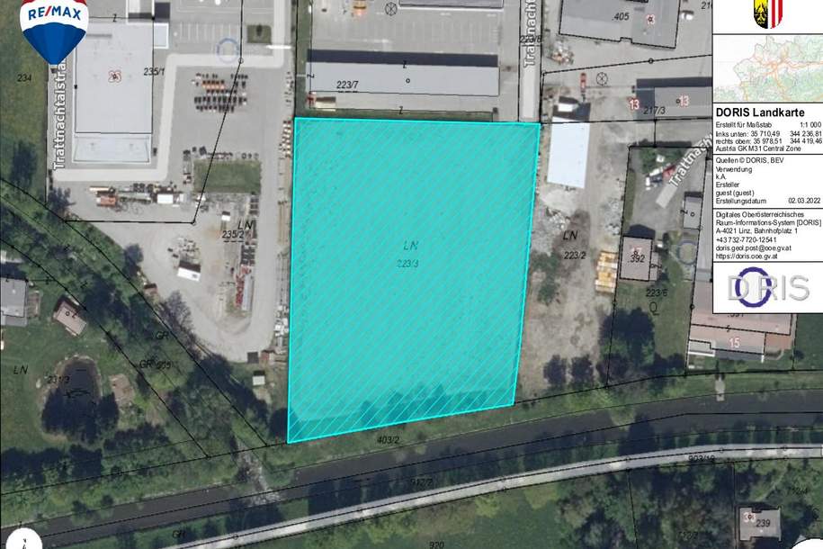 Betriebsbaugrundstück in Stadtrandlage, Grund und Boden-kauf, 640.870,€, 4710 Grieskirchen