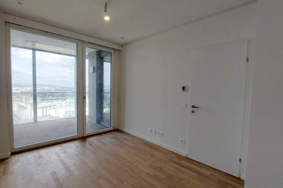 Urbanes Wohnen mit Rooftop Pool, Spa & Skylineblick – TOWER HOMES, Wohnung-miete, 1.255,00,€, 1220 Wien 22., Donaustadt