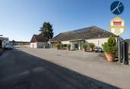 Firmensitz / Betriebsobjekt mit 320m² Büros, 400m² Hallen/Garagen &amp; 750m² Lagerplatz
