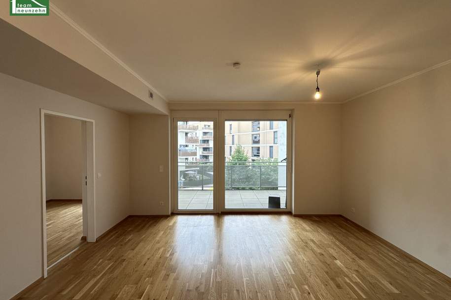 Hofseitige Neubau-Wohnung nahe S-Bahn S7 Kaiserebersdorf mit großer Loggia und Abstellraum!, Wohnung-miete, 976,01,€, 2320 Bruck an der Leitha