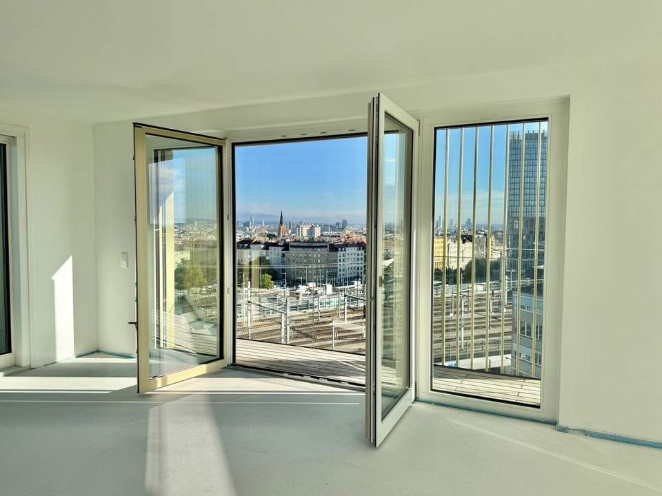 Ganz oben - Traumblick! Provisionsfrei - Hauptbahnhof - 3 Zimmer auf 2 Ebenen mit hochwertiger Ausstattung