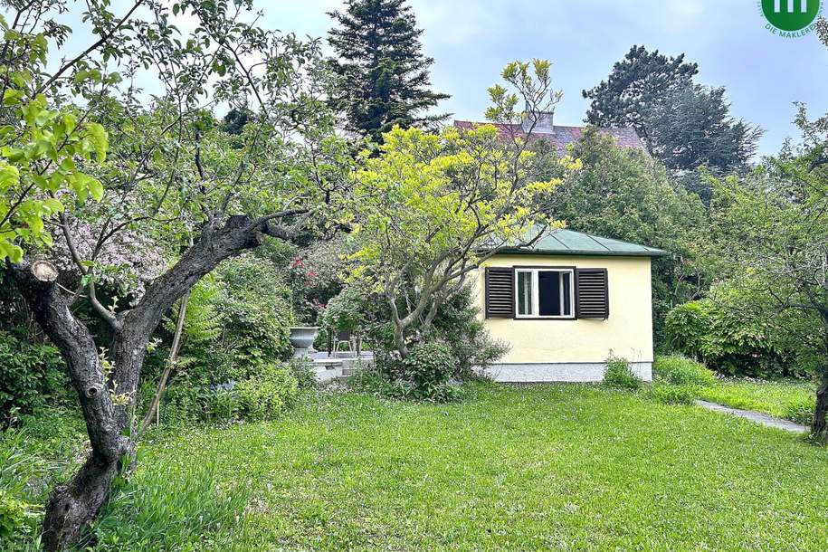 Grünes Refugium in Hietzing – 627 m² Gartengrund mit charmantem Wochenendhaus, Haus-kauf, 998.000,€, 1130 Wien 13., Hietzing