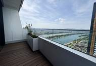 44. Etage: 2 Zimmerwohnung - High in the Sky! - Doorman, Gym, Pool UND den schönsten Ausblick auf Kahlenberg