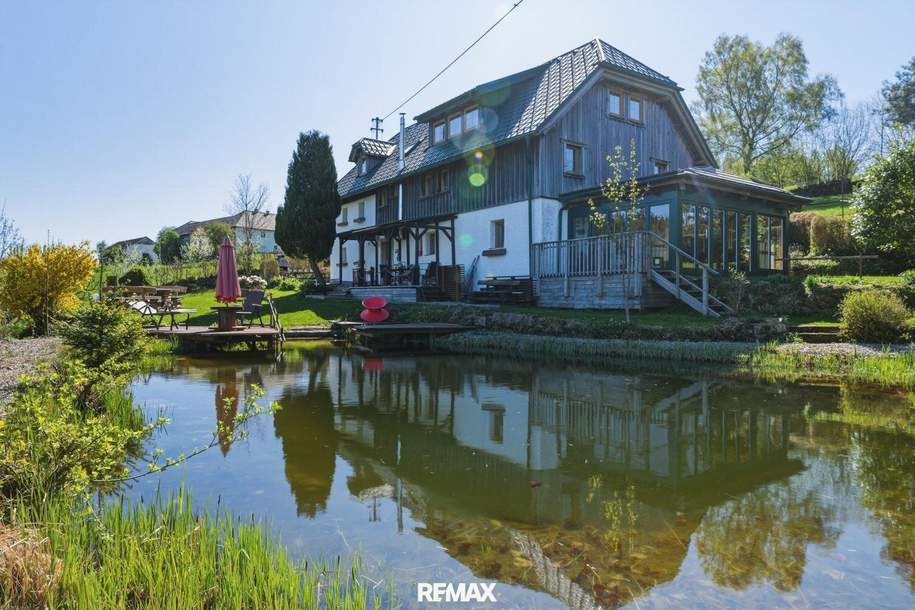 Malerisches Landhaus mit ELW, Schwimmteich &amp; prämiertem Naturgarten!, Haus-kauf, 690.000,€, 4184 Rohrbach