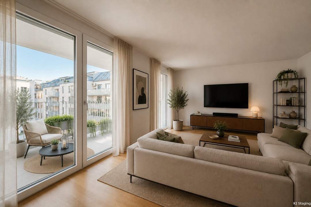 SOFORT EINZIEHEN >> charmante 3-Zimmer Wohnung mit bodentiefen Fenstern und 2 Balkone >> Top Anbindung