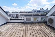 TOPLAGE, BÖRSE-NÄHE, klimatisierte 157 m2 Maisonette mit 18 m2 Terrasse, 4 Zimmer, Küche, Wintergarten, 2 Bäder, Zelinkagasse