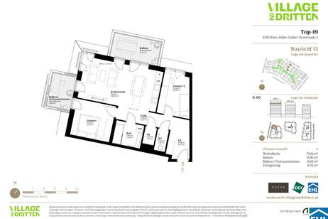 URBAN DAHEIM - VILLAGE IM DRITTEN, Wohnung-kauf, 668.000,€, 1030 Wien 3., Landstraße