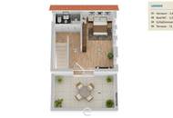 Stylische Doppelhaushälfte mit Dachterrasse, Garten und Doppelcarport in Gaaden