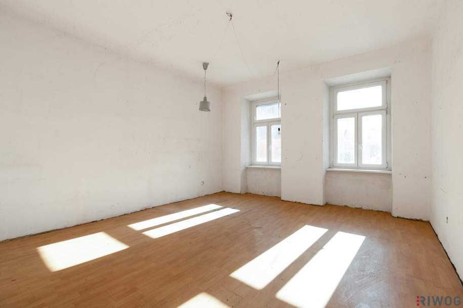 Sanierungsbedürftige Altbauwohnung mit baubewilligtem Balkon | Nähe Matzleinsdorfer Platz (S-Bahn-Station und künftig U2-Station), Wohnung-kauf, 140.000,€, 1100 Wien 10., Favoriten