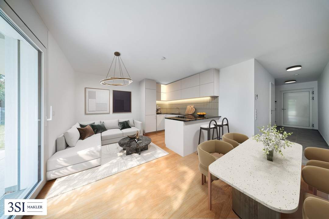 Riverside Living Alte Donau: Moderne Eigentumswohnung mit großzügigem Garten - PROVISIONSFREI!