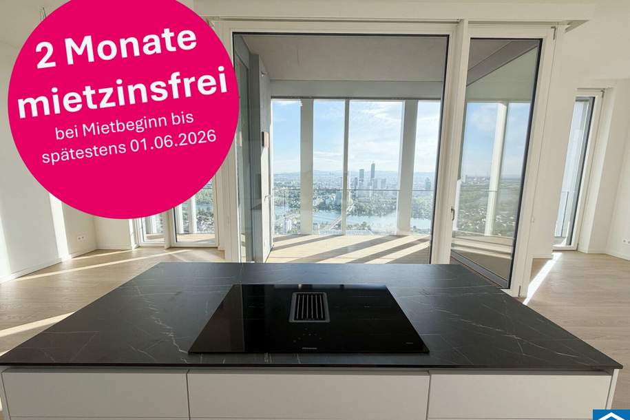 Erstbezug – 3-Zi.-Wohnung mit Rooftop Pool &amp; Sauna, Wohnung-miete, 3.390,00,€, 1210 Wien 22., Donaustadt