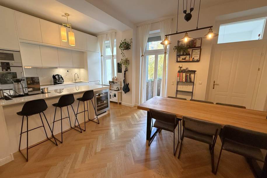 Zeitlose Eleganz trifft modernen Wohnkomfort – stilvoll sanierte 3,5-Zimmer-Altbauwohnung mit Designküche, zwei Außenflächen &amp; Toplage nahe dem Türkenschanzpark, Wohnung-kauf, 830.000,€, 1180 Wien 17., Hernals