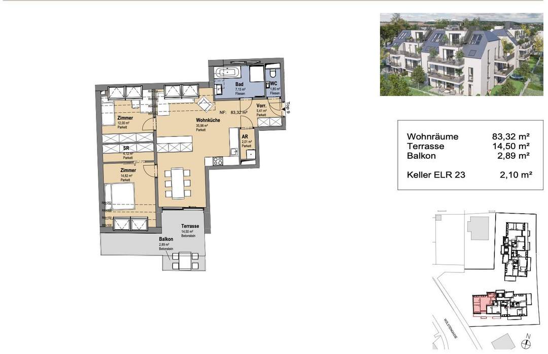 Neues Projekt in der Schwarzelackenau beim Marchfeldkanal - noch 18 Einheiten verfügbar!