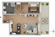 Kompakte 2 Zi.Wohnung mit Terrasse nach Süden