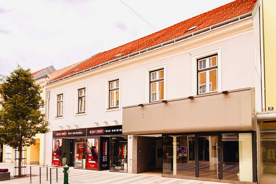 Wunderschöne Geschäftsfläche nächst Hauptplatz | Zwei Eingänge | Zahlreiche Gestaltungsmöglichkeiten, Gewerbeobjekt-miete, 2.160,60,€, 2700 Wiener Neustadt(Stadt)
