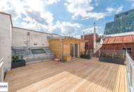 Stilvolle Dachgeschoss-Maisonette mit ca. 37 m² Terrasse, Klimaanlage &amp; Altbaucharme bei Wien Mitte