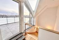 ERSTBEZUG! Exklusive lichtdurchflutete Dachgeschoss-Maisonette mit großzügigen Freiflächen und spektakulärem Weitblick ++ Luxuriöses Wohnen über den Dächern Wiens!