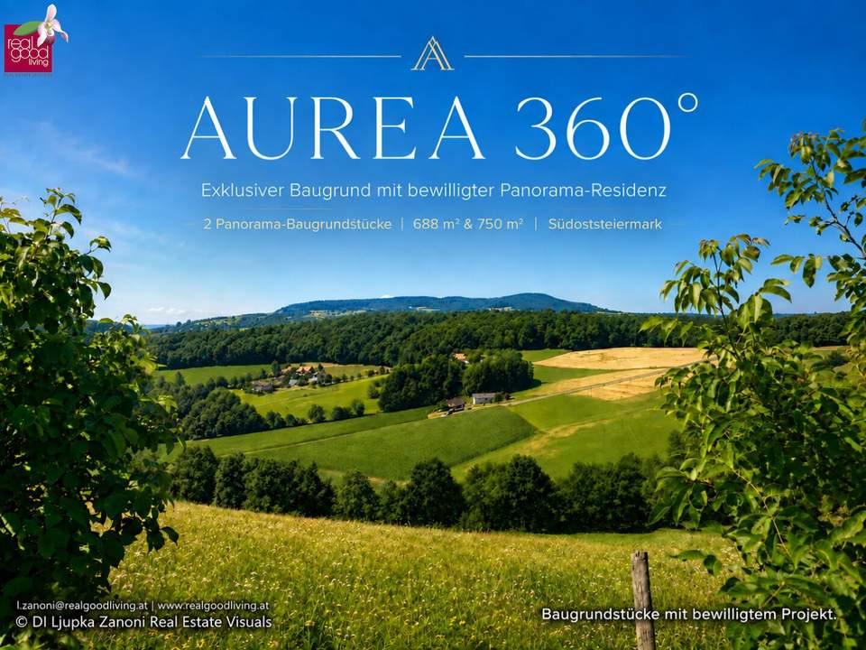 AUREA 360° II – WEITBLICK MIT FREIRAUM I bewilligter Panorama-Residence in Kapfenstein
