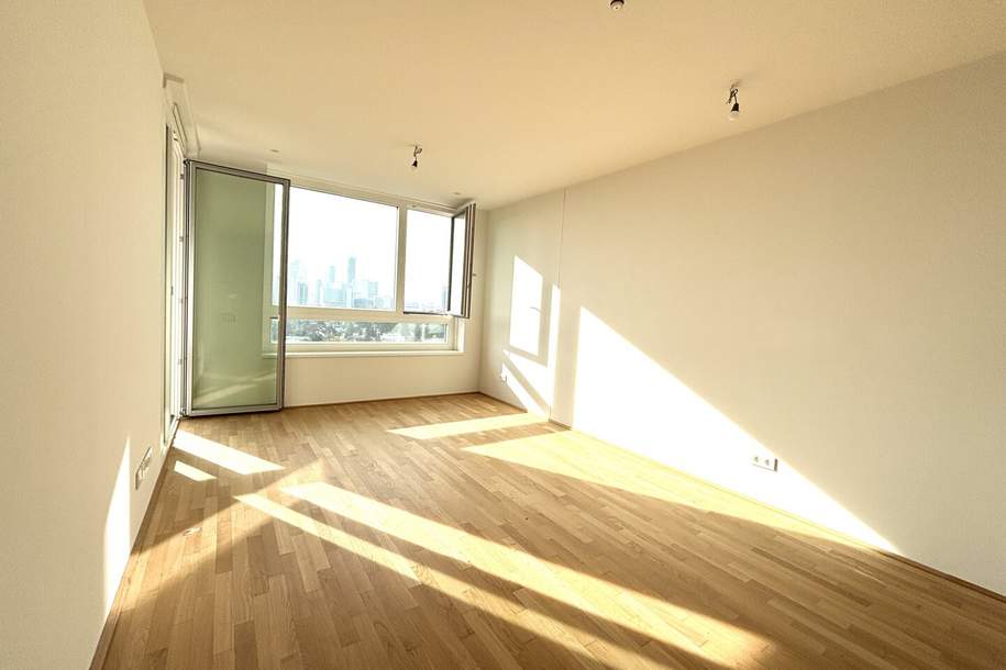 U-Bahn-Station U1 Kagran I Moderne Wohnung mit hochwertiger Ausstattung und Loggia I Donau Zentrum Nähe I Rooftop Pool I Sauna & Fitness, Wohnung-miete, 1.562,56,€, 1220 Wien 22., Donaustadt