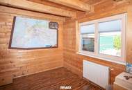 Naturnah wohnen mit vielfältigen Nutzungsmöglichkeiten – charmantes Holzblockhaus mit Wintergarten und Sauna in Stratzing