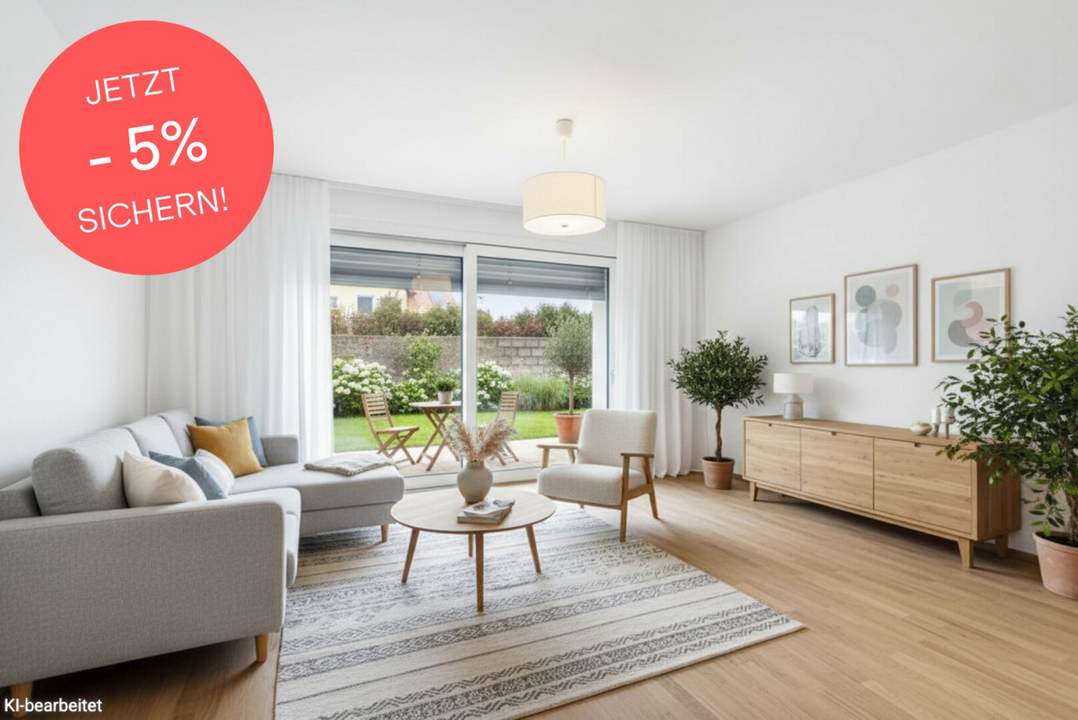 Jetzt 269.000,- statt 283.000,-! Ideale Singlewohnung mit Garten: Ca. 52 m² Wohnfläche, ca. 40 m² sehr private Außenfläche | Abstellraum inklusive | Provisionsfrei