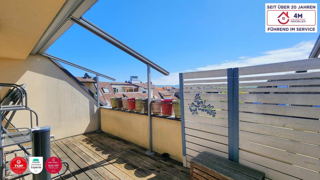 ☀️Sonniges Wohnerlebnis ☀️Dachgeschoss-Maisonette mit zwei Terrassen und Tiefgaragenplatz