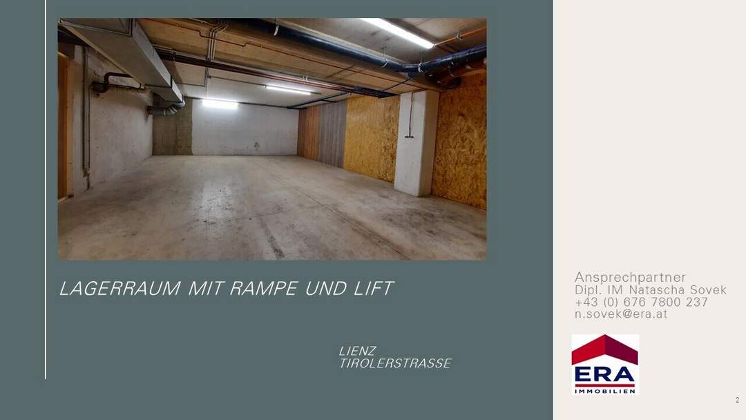 Lagerfläche / Lagerabteil mit 50 m² in Lienz ab sofort zu vermieten