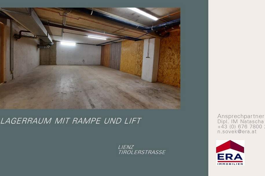 Lagerfläche / Lagerabteil mit 50 m² in Lienz ab sofort zu vermieten, Gewerbeobjekt-miete, 375,00,€, 9900 Lienz