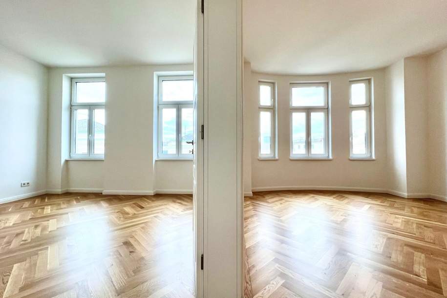 Großzügige vollsanierte Altbauwohnung mit Loggia I Belvedere &amp; Schweizergarten Nähe I Barrierefreier Zugang mit Lift I Fischgrätparkett &amp; Fußbodenheizung I perfekte öffentliche Anbindung, Wohnung-kauf, 849.000,€, 1030 Wien 3., Landstraße