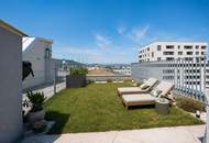 Urlaubsfeeling | Dachterrasse m. Pergola, Garten u. privaten Zugang zum Rooftop-Pool | Familienfreundliche Anlage | DAN Küche l Tiefgarage