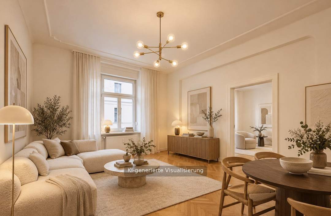 Großzügige 3-Zimmer-Altbauwohnung mit Extraküche und 2 Balkonen nahe der Mur
