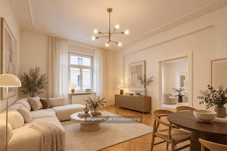 Großzügige 3-Zimmer-Altbauwohnung mit Extraküche und 2 Balkonen nahe der Mur, Wohnung-kauf, 325.000,€, 8020 Graz(Stadt)